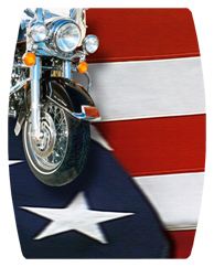 DAREC 332 Biker on US Flag